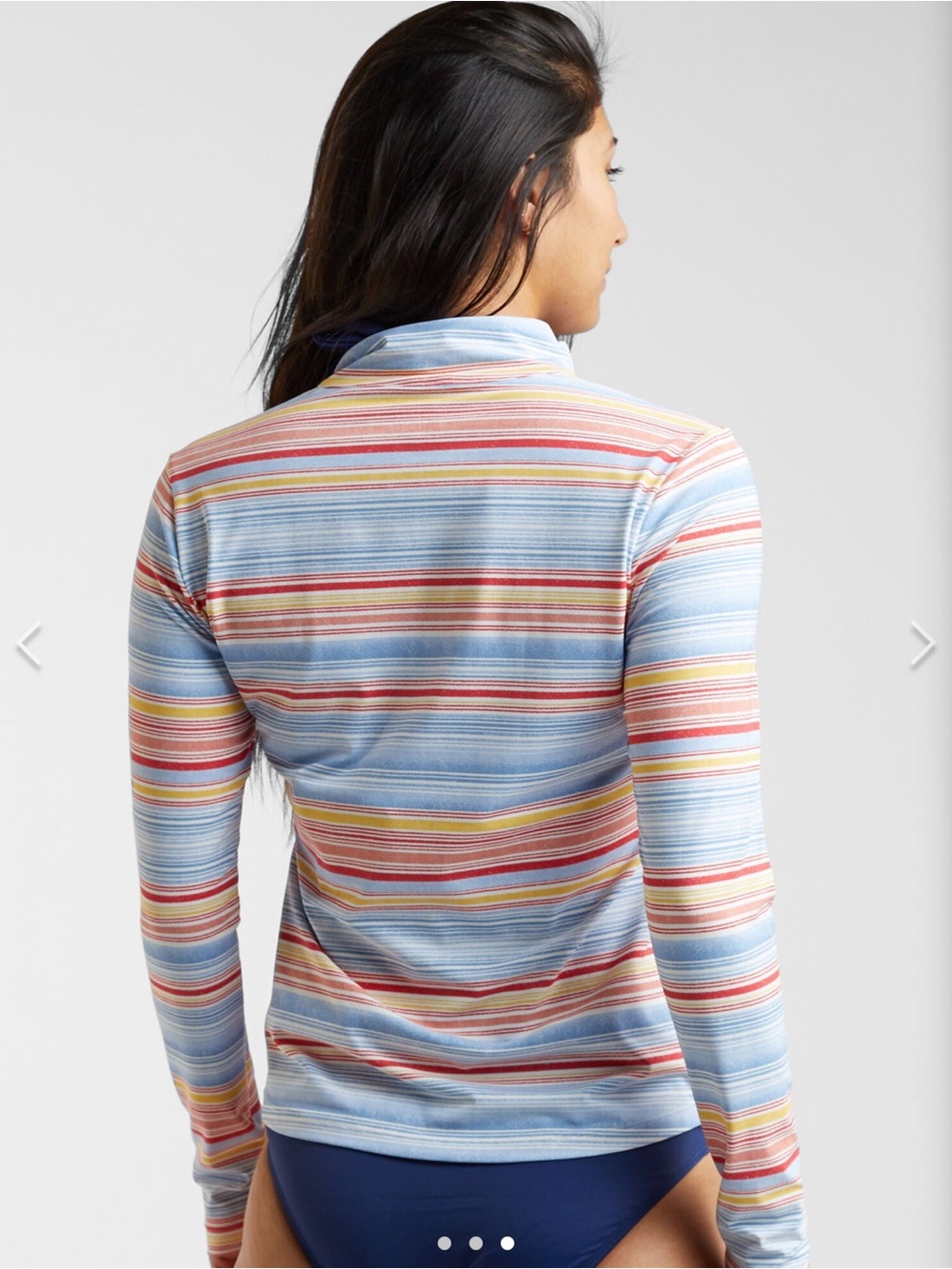 Carve Designs Keep Your Cool Sun Shirt Multi Stripe Zip Swim Coverup Size Large - Picture 2 of 13